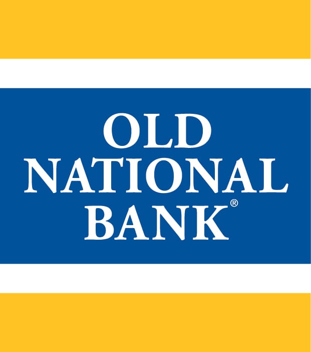 Old National Bank Stacked logo inside flag